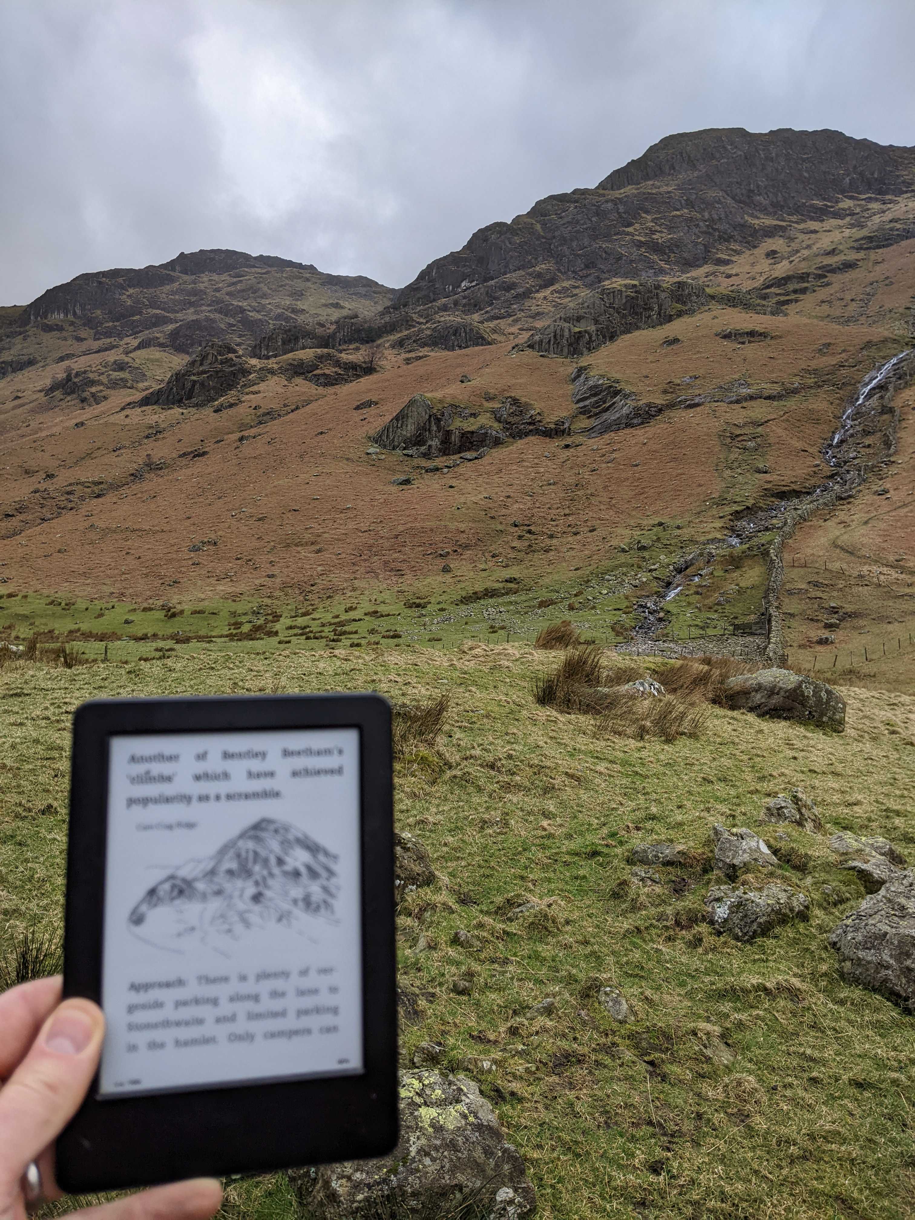 Controversially using a kindle for route finding